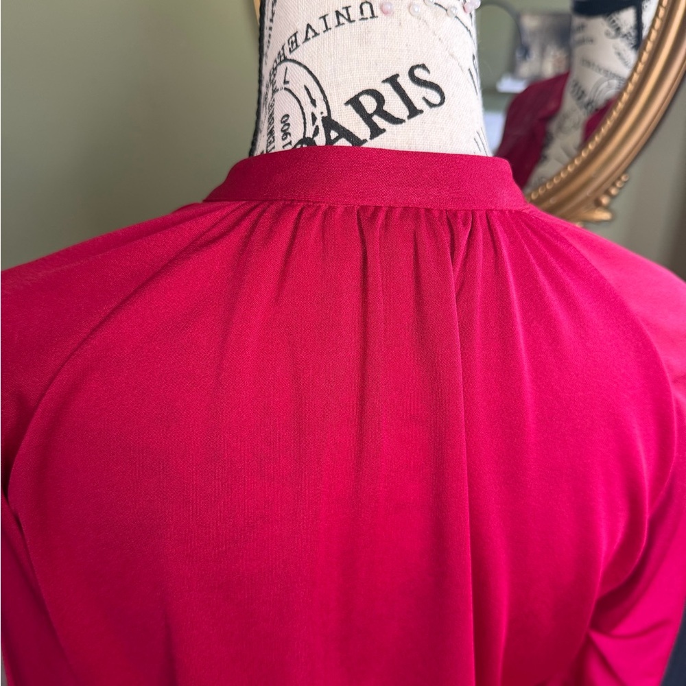 Vintage Halston Heritage Bold Fuchsia Long Sleeve Dress 2piece - Picture 6 of 11